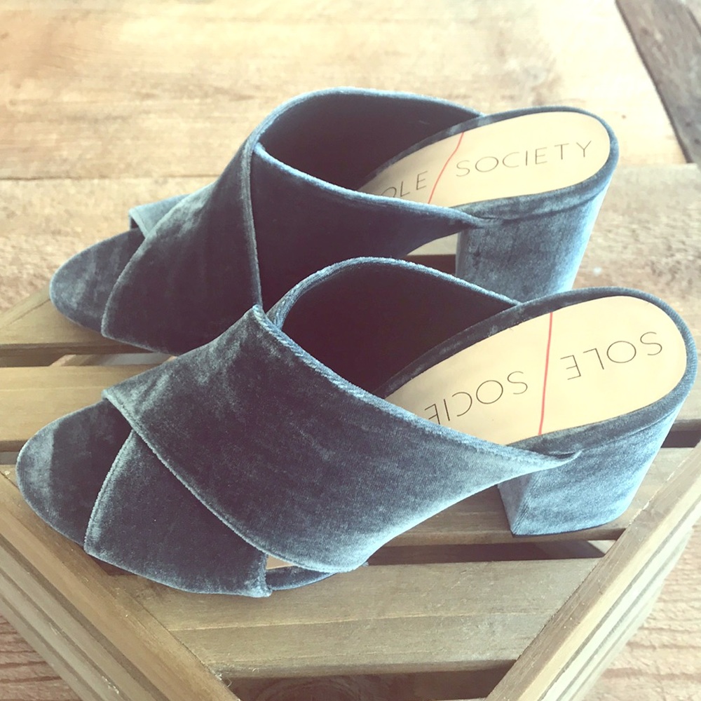 Sole Society Luella Cloud Blue Mules